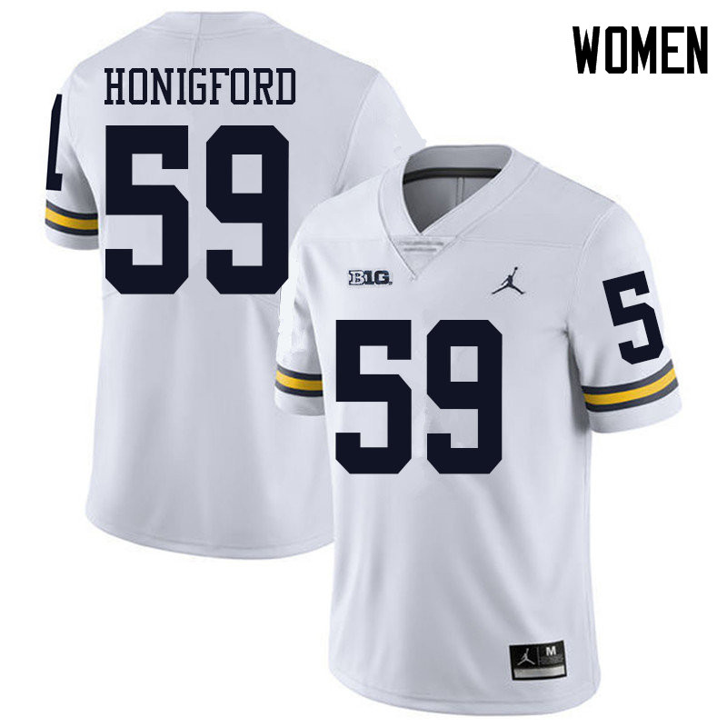 Jordan Brand Women #59 Joel Honigford Michigan Wolverines College Football Jerseys Sale-White